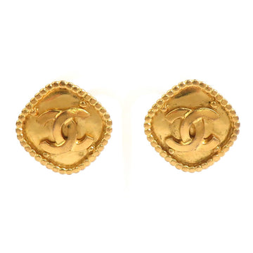 Chanel Cc Logo Clip-On Earrings Gold-