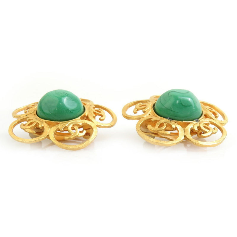 Cc Logo Clip-On Earrings Gold-Tone Metal