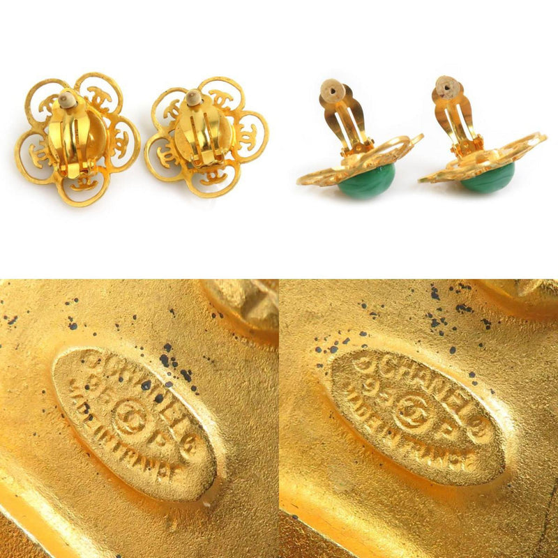 Cc Logo Clip-On Earrings Gold-Tone Metal