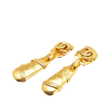 Cc Logo Clip-On Earrings Metal Gold-Tone