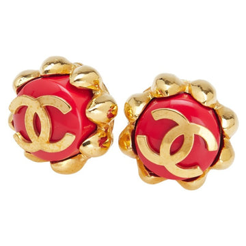 Cc Logo Clip-On Earrings Gold-Tone Metal
