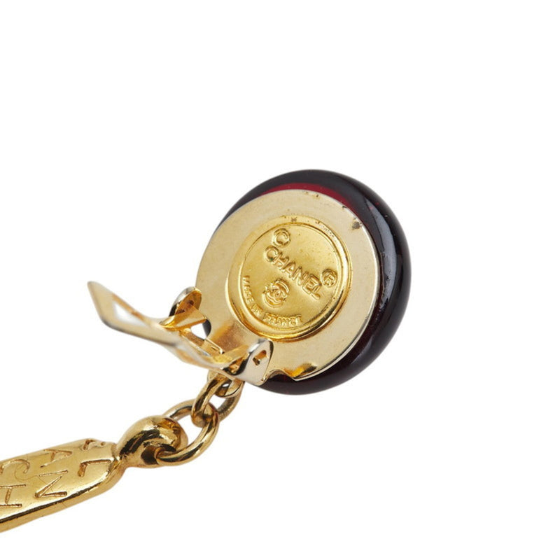 Logo Clip-On Earrings Gold And Red