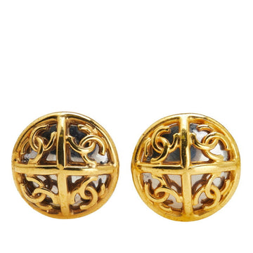 Cc Logo Round Clip-On Earrings Metal