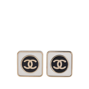 Cc Logo Stud Earrings Gold-Tone Metal