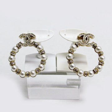 Chanel Cc Logo Circle Earrings Gold-Tone