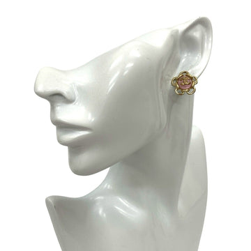 Cc Logo Flower Earrings Metal Gold-Tone