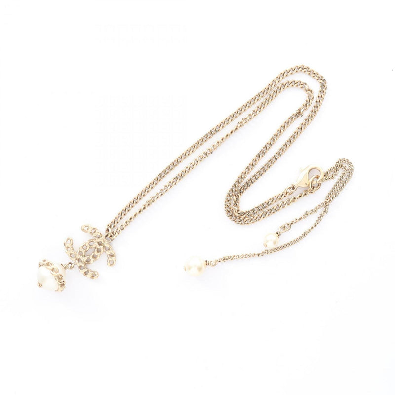 Cc Logo Pendant Necklace Metal