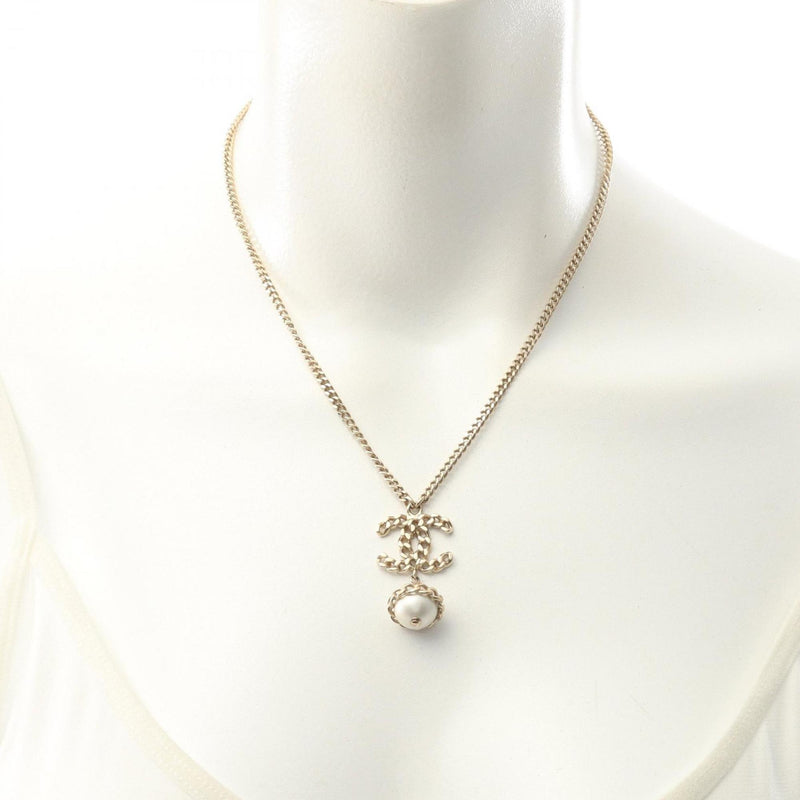 Cc Logo Pendant Necklace Metal