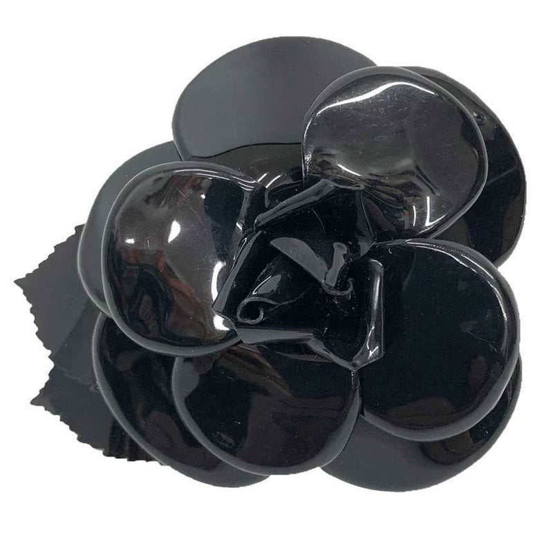 Camellia Corsage Brooch Plastic Black