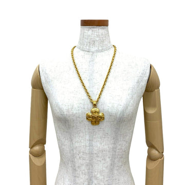 Chanel Cc Logo Clover Pendant Necklace