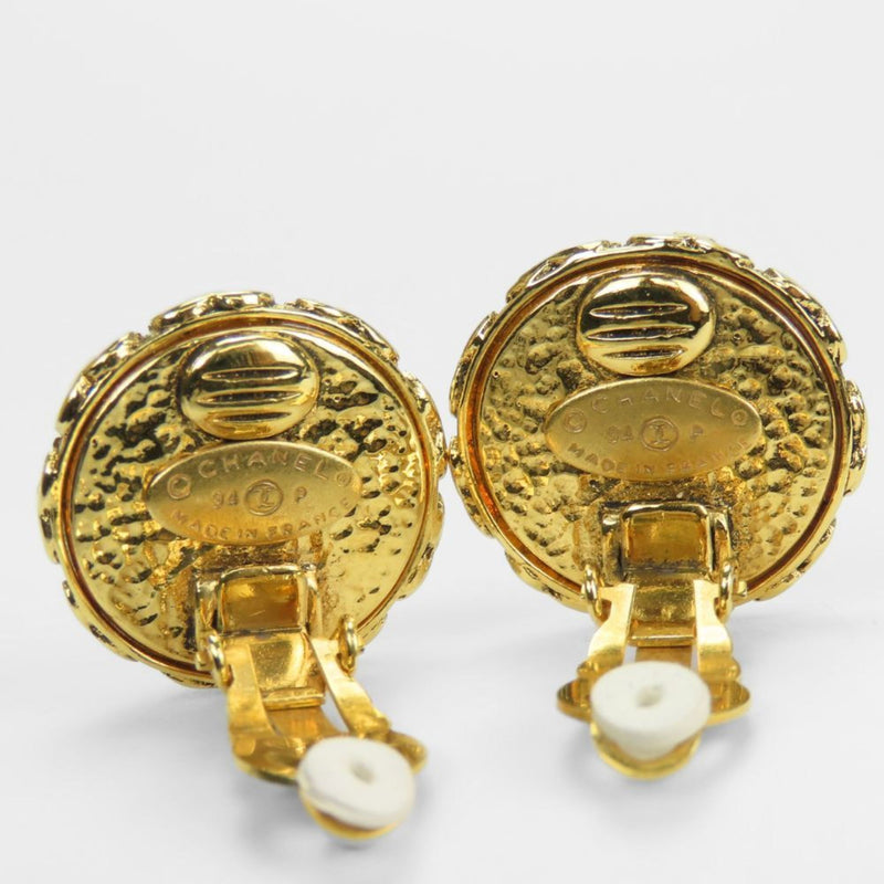 Cc Logo Clip-On Earrings Gold-Tone Metal