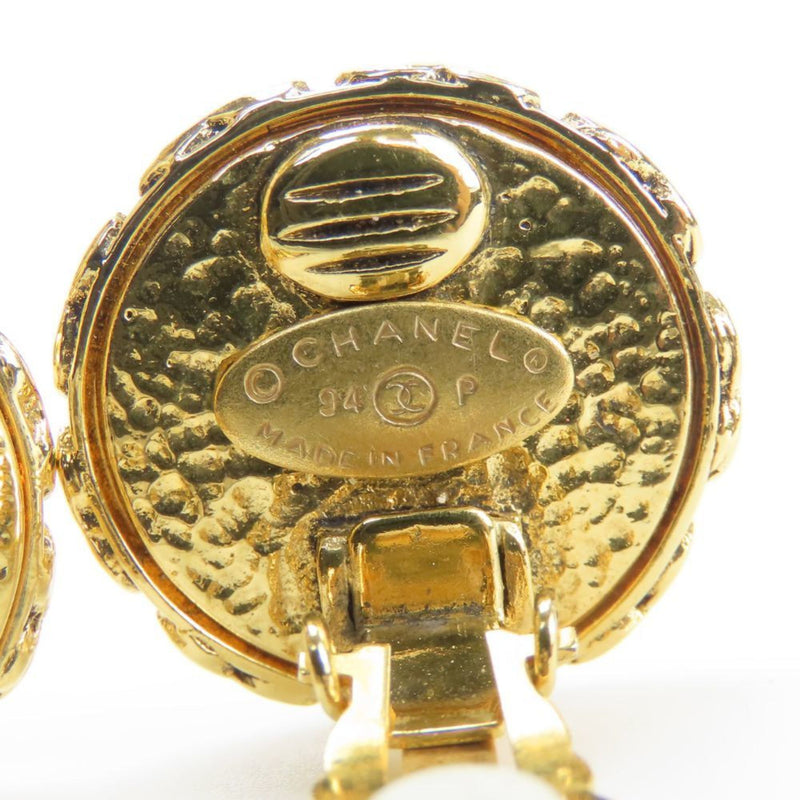 Cc Logo Clip-On Earrings Gold-Tone Metal