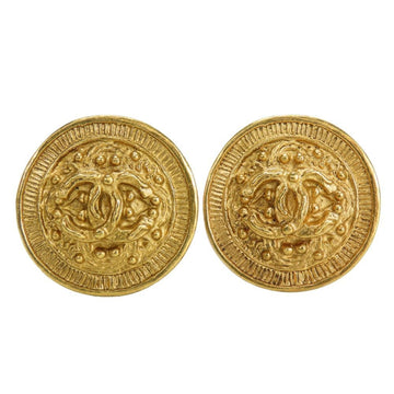 Cc Logo Clip-On Earrings Gold-Tone Metal