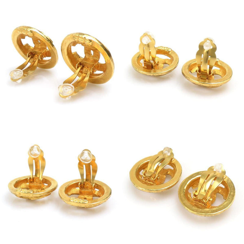 Cc Logo Clip-On Earrings Gold-Tone Metal