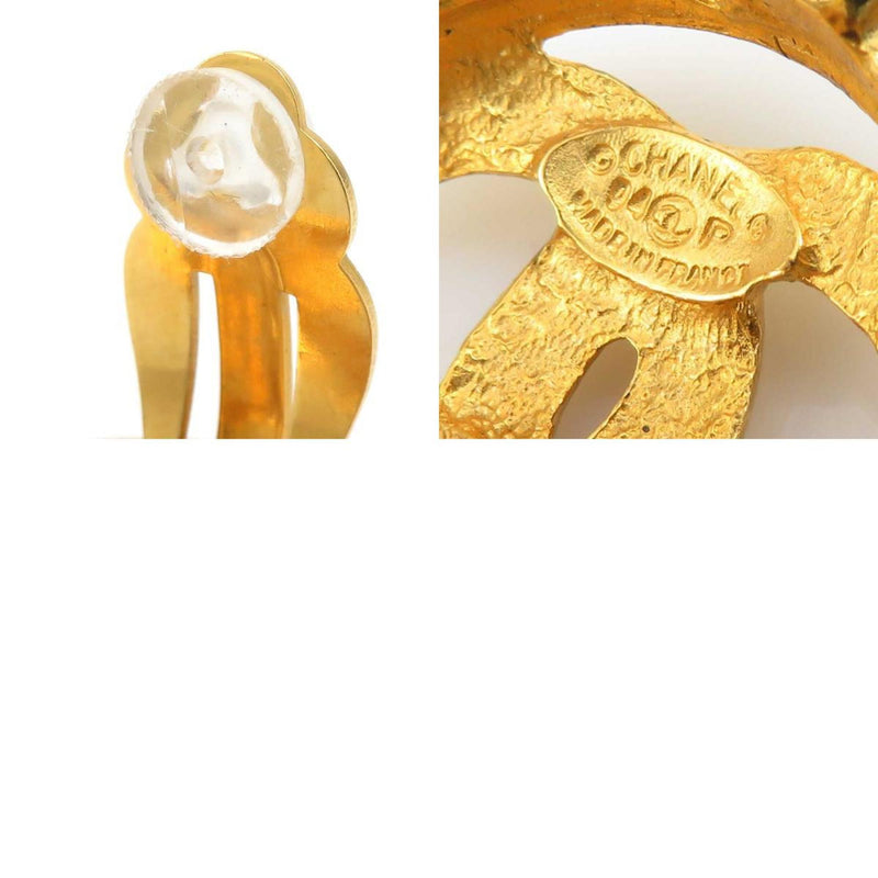 Cc Logo Clip-On Earrings Gold-Tone Metal