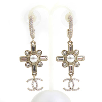Earrings Pearl Gold-Tone Metal