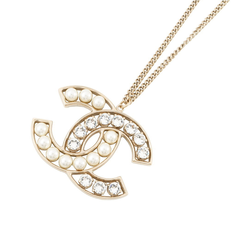 Cc Logo Pendant Necklace Metal