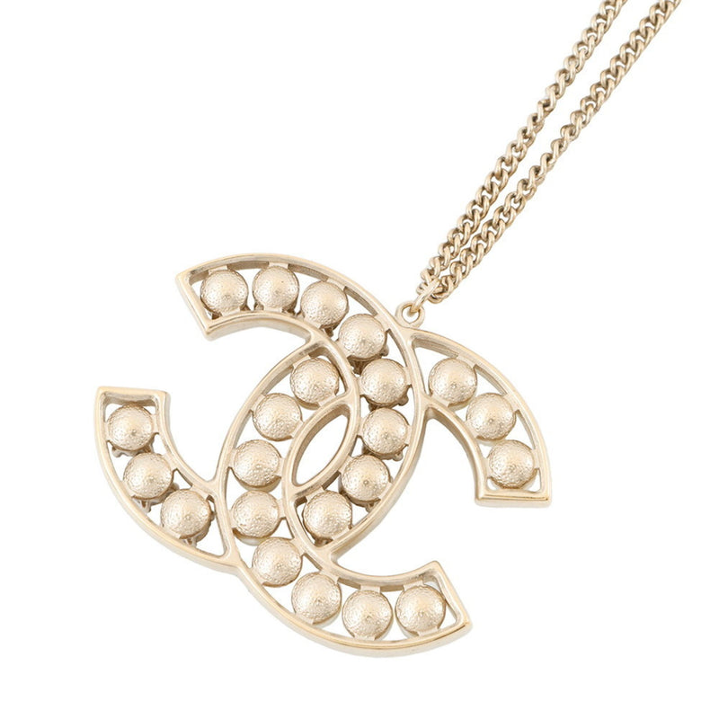 Cc Logo Pendant Necklace Metal
