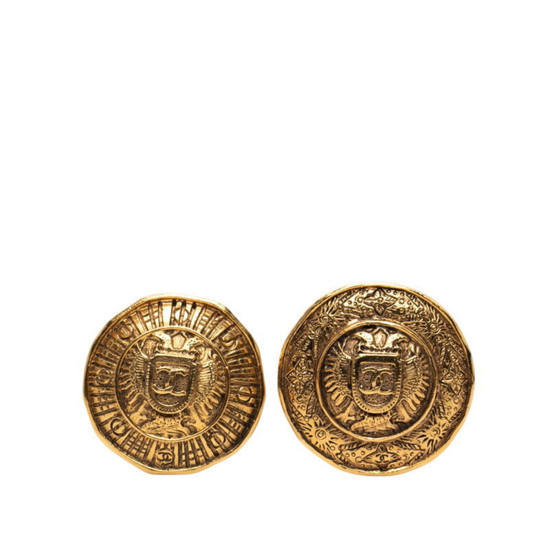 Cc Logo Clip-On Earrings Metal Gold-Tone