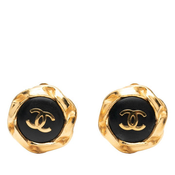 Cc Logo Round Clip-On Earrings Gold-Tone