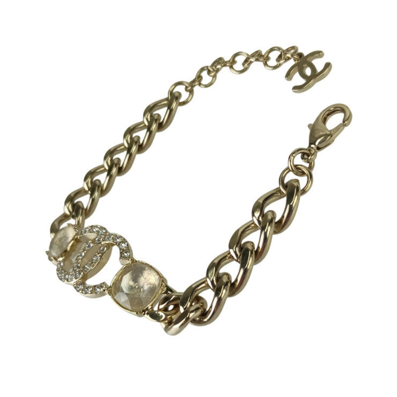 Cc Logo Chain Bracelet Gold-Tone Metal