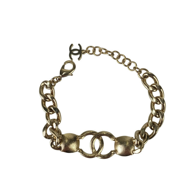 Cc Logo Chain Bracelet Gold-Tone Metal
