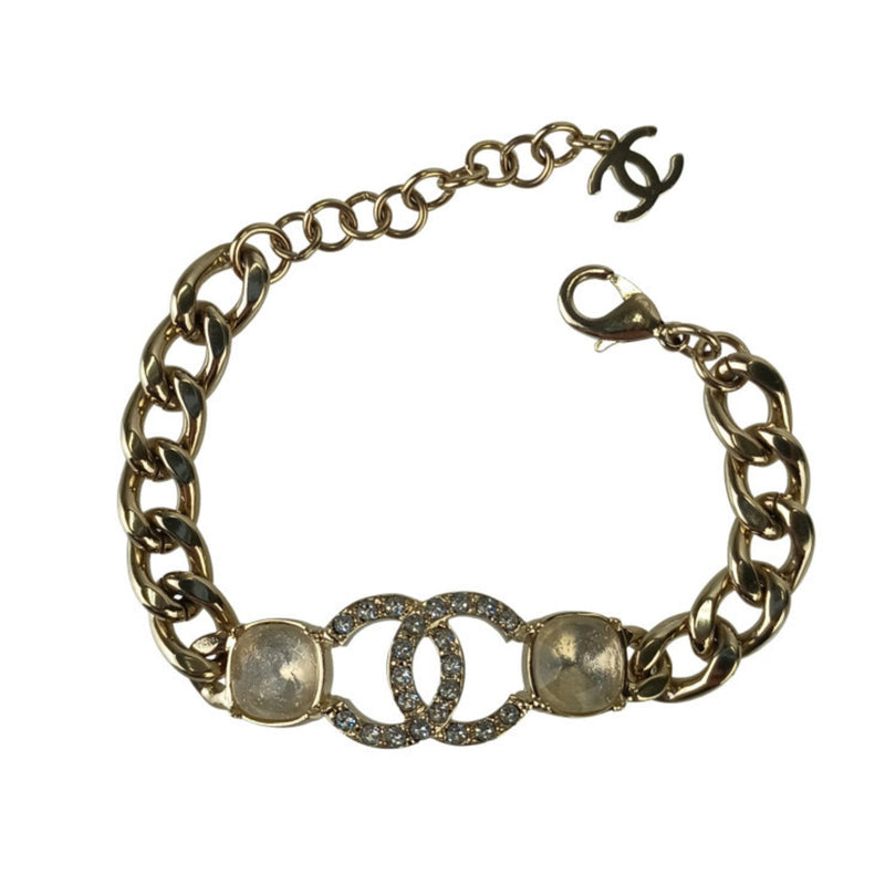 Cc Logo Chain Bracelet Gold-Tone Metal