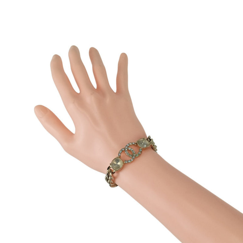 Cc Logo Chain Bracelet Gold-Tone Metal