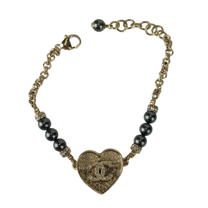 Heart Charm Bracelet Metal Gold And