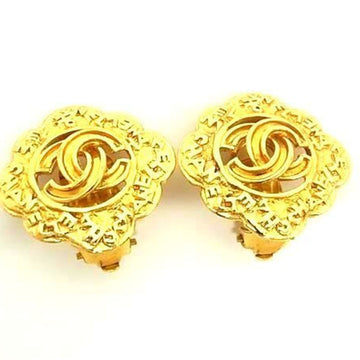 Cc Logo Clip-On Earrings Gold-Tone Metal