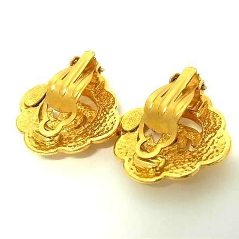 Cc Logo Clip-On Earrings Gold-Tone Metal