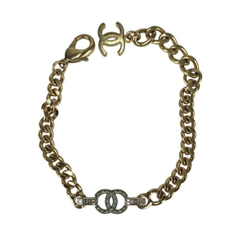 Cc Logo Chain Bracelet Gold-Tone Metal