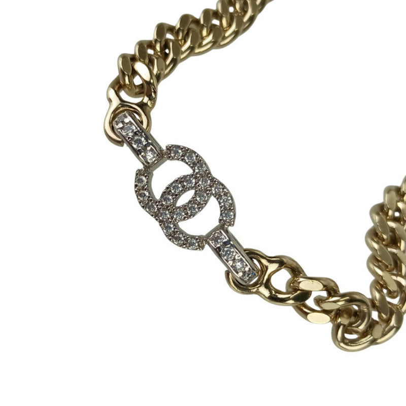 Cc Logo Chain Bracelet Gold-Tone Metal