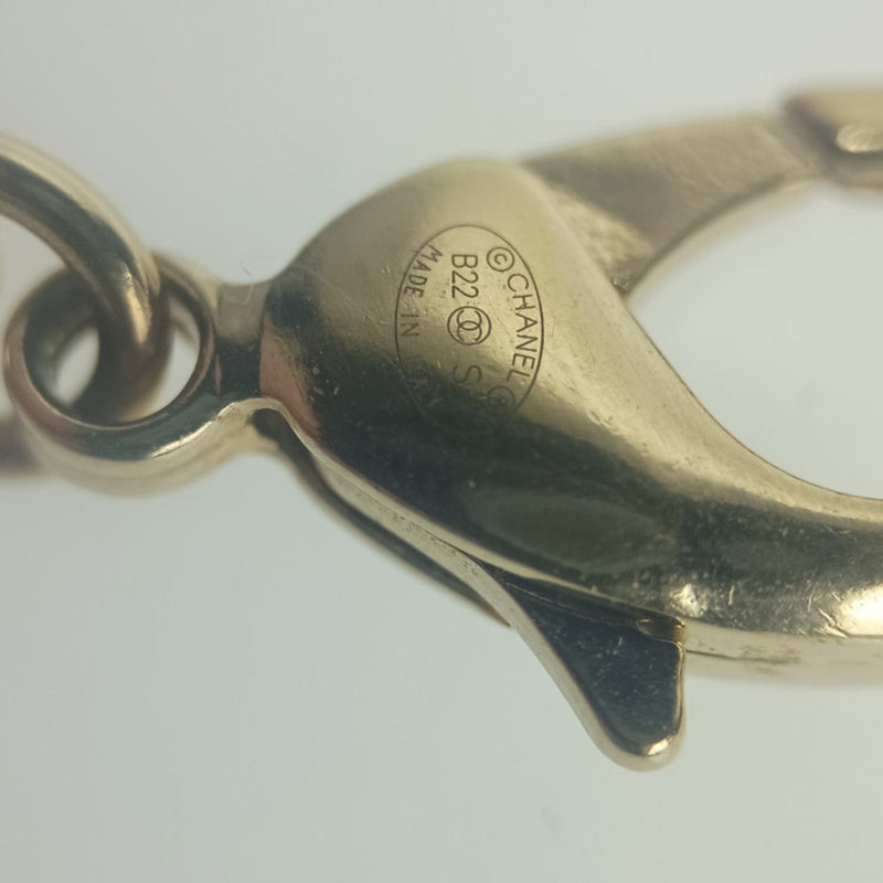 Cc Logo Chain Bracelet Gold-Tone Metal