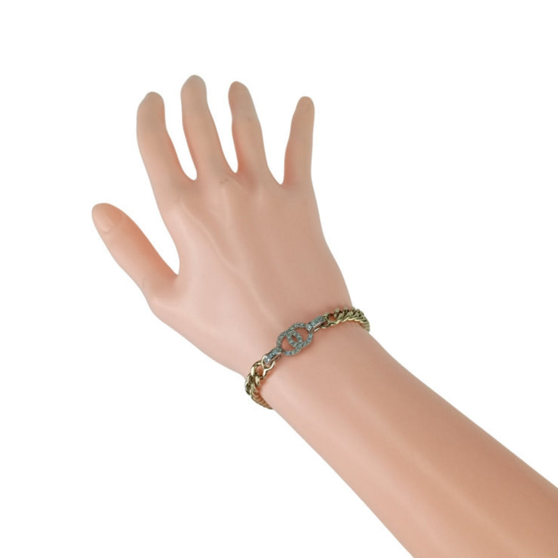 Cc Logo Chain Bracelet Gold-Tone Metal