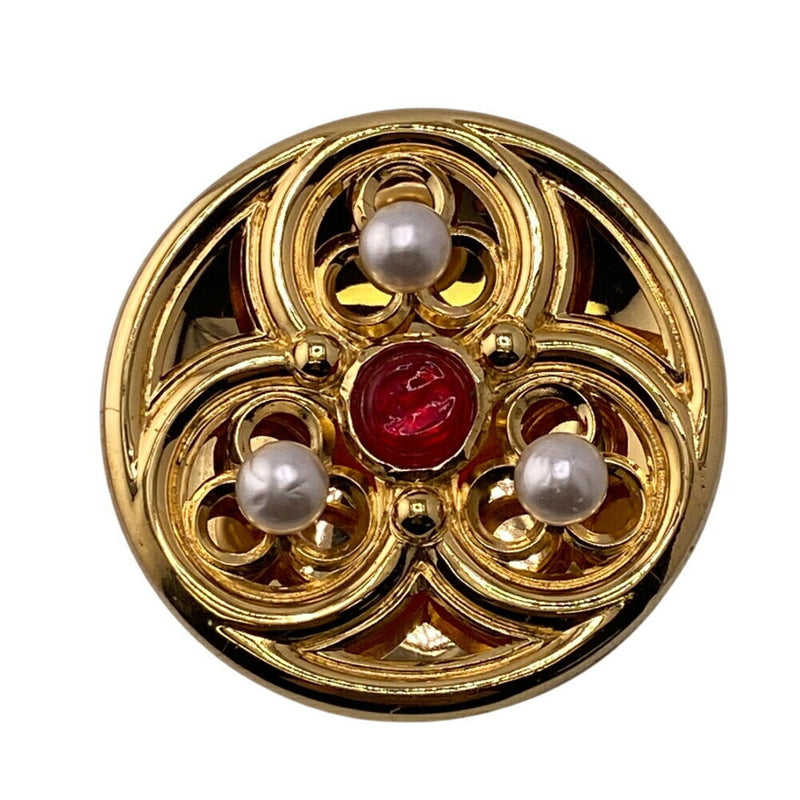 Brooch Gold With Artificial Pearl