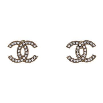Cc Stud Earrings Metal With Crystals