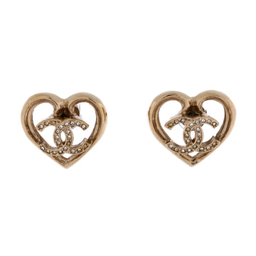Cc Cut Out Heart Stud Earrings Metal