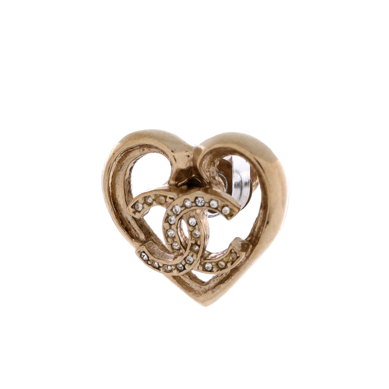 Cc Cut Out Heart Stud Earrings Metal