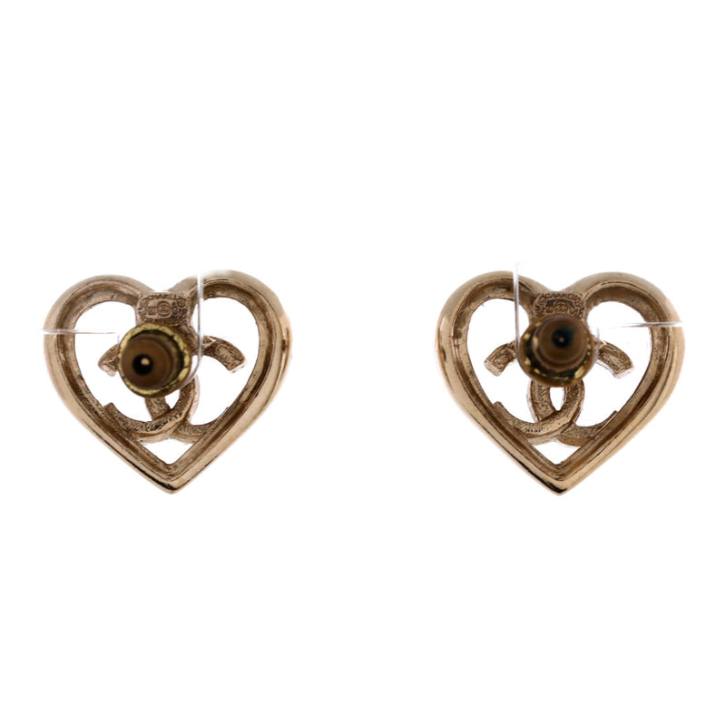 Cc Cut Out Heart Stud Earrings Metal