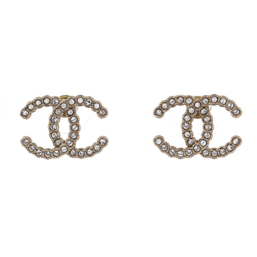 Cc Stud Earrings Metal With Crystals