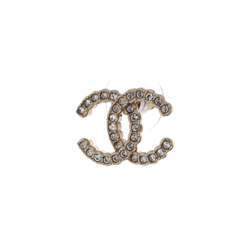 Cc Stud Earrings Metal With Crystals