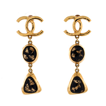 Cc Drop Earrings Metal And Resin