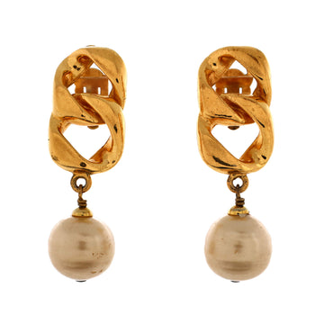 Chanel Chain Dangle Clip-On Earrings