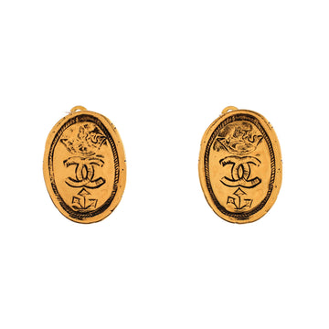 Vintage Cc Crown Oval Plate Clip-On