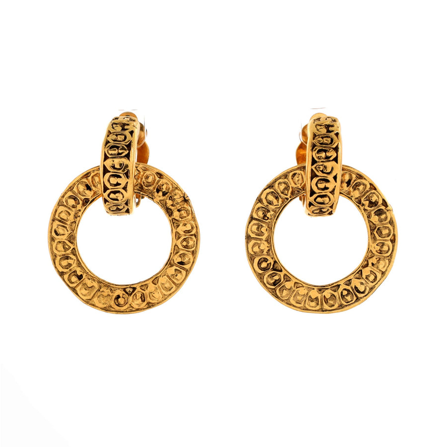 Chanel Vintage Multi Cc Drop Hoop Clip-