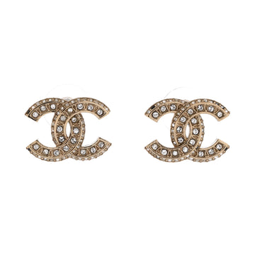 Cc Stud Earrings Metal With Crystals