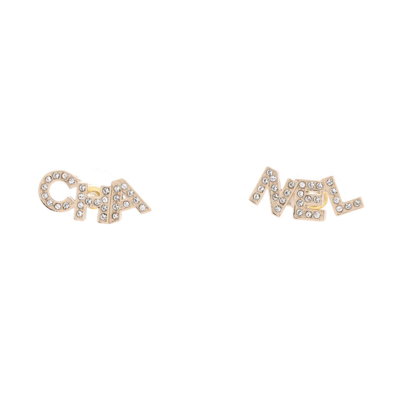 Cha-Nel Stud Earrings Metal With