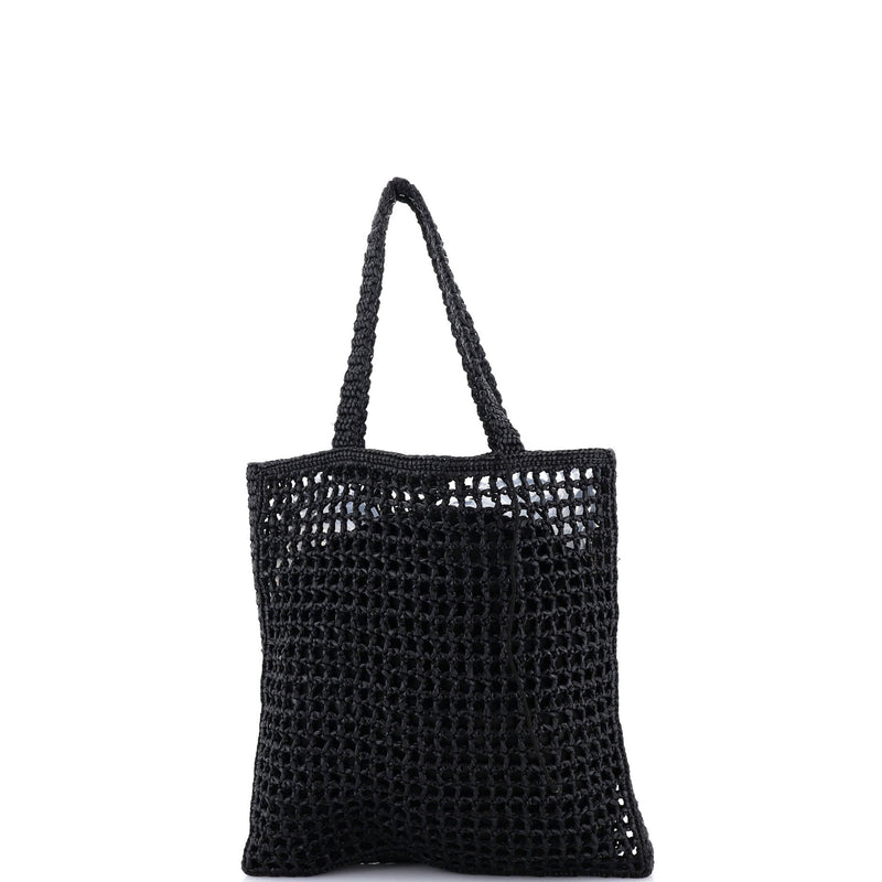 Triangle Logo Open Tote Raffia