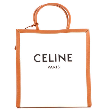 Vertical Cabas Tote Canvas With Leather